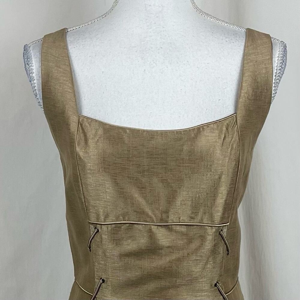 BIGIO Collection Metallic Gold Sleeveless Dress NWOT Size 10 - Picture 3 of 13